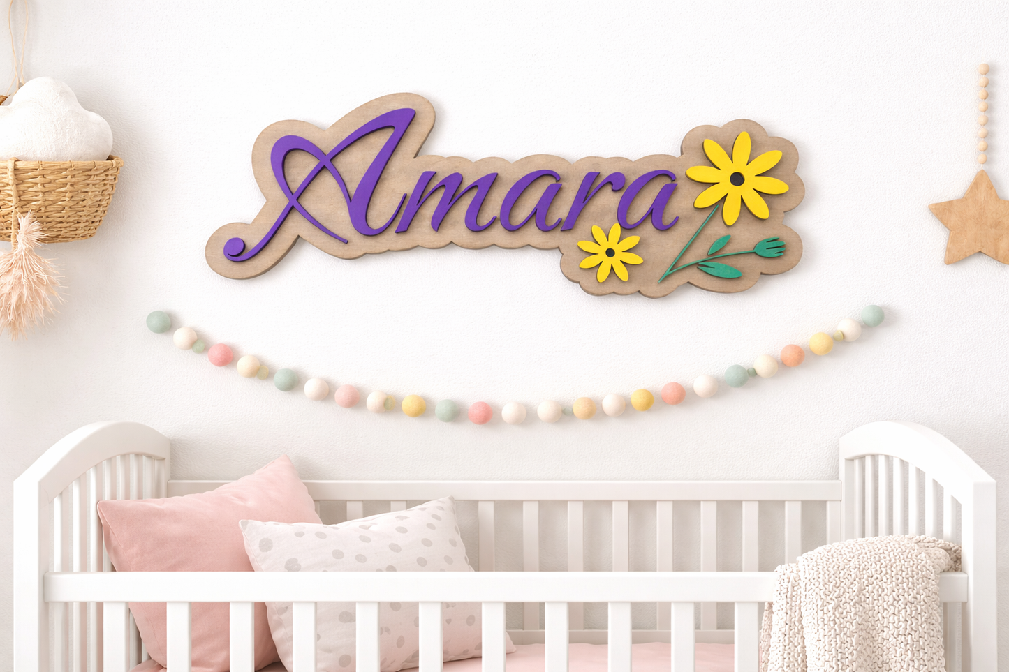 Baby Name Sign – Nursery Wall Decor