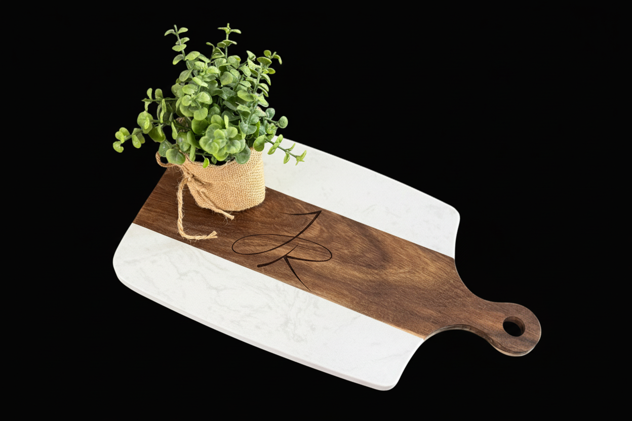 Serving Board with Black Background